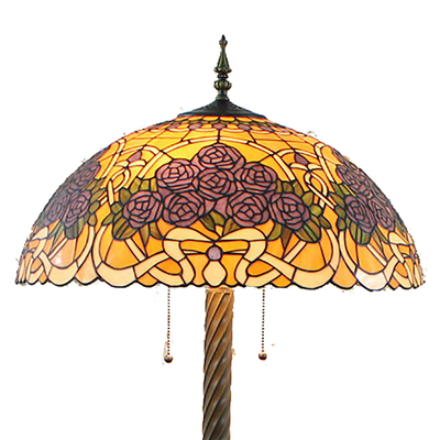 FL200062 20 inch Two lights Zinc alloy base Tiffany floor lamp stained glass floor lamp from China
