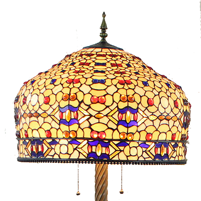 FL200061 20 inch Two lights Zinc alloy base Tiffany floor lamp stained glass floor lamp from China