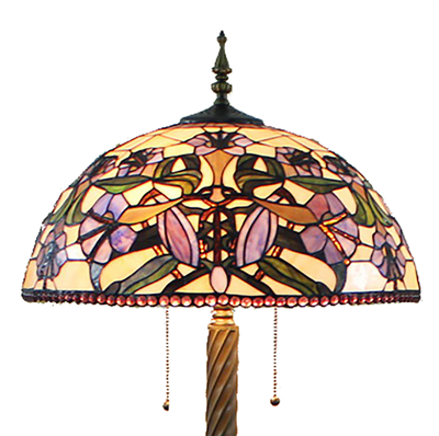 FL200053 20 inch Two lights Zinc alloy base Tiffany floor lamp stained glass floor lamp from China
