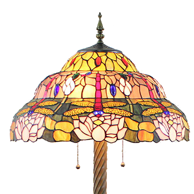 FL200050 20 inch Two lights Zinc alloy base Tiffany floor lamp stained glass floor lamp from China