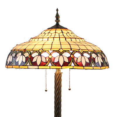 FL200049 20 inch Two lights Zinc alloy base Tiffany floor lamp stained glass floor lamp from China