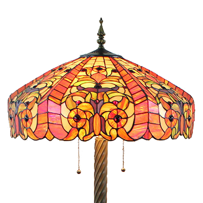 FL200045 20 inch Two lights Zinc alloy base Tiffany floor lamp stained glass floor lamp from China