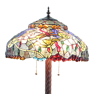 FL200044 20 inch Two lights Zinc alloy base Tiffany floor lamp stained glass floor lamp from China