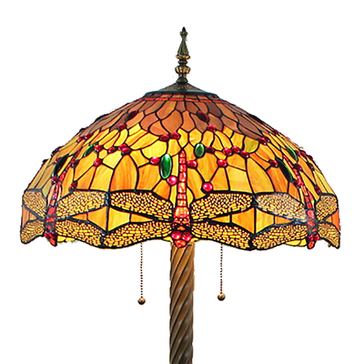 FL200039 20 inch Two lights Zinc alloy base  dragonfly Tiffany floor lamp stained glass floor lamp f