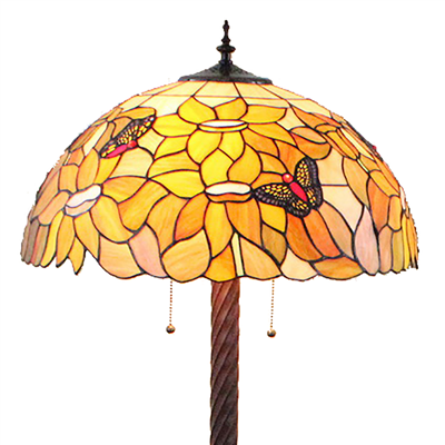 FL200035 20 inch Two lights Zinc alloy base Tiffany floor lamp stained glass floor lamp from China