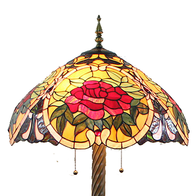 FL200030 20 inch Two lights Zinc alloy base Tiffany floor lamp stained glass floor lamp from China