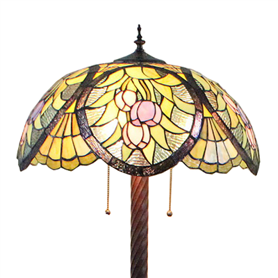 FL200024 20 inch Two lights Zinc alloy base Tiffany floor lamp stained glass floor lamp from China