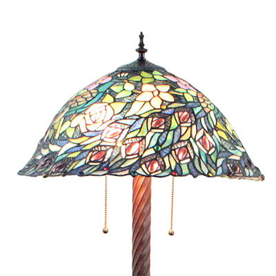 FL200016 20 inch Two lights Zinc alloy base Tiffany floor lamp stained glass floor lamp from China