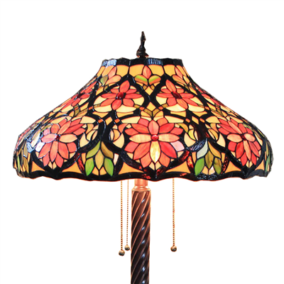 FL200011 20 inch Two lights Zinc alloy base Tiffany floor lamp stained glass floor lamp from China