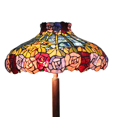 FL200010 20 inch Two lights Zinc alloy base Tiffany floor lamp stained glass floor lamp from China