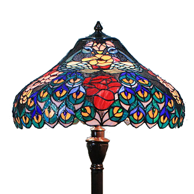FL180018 18 inch Two lights Zinc alloy base Tiffany floor lamp stained glass floor lamp from China18