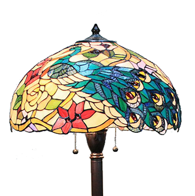 FL180015 18 inch Two lights resin base flower Tiffany floor lamp stained glass floor lamp from Ch