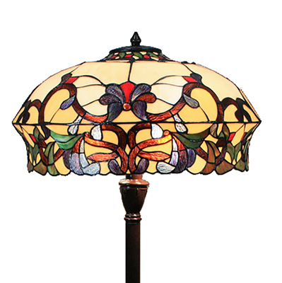 FL180009 18 inch Two lights resin base  Tiffany floor lamp stained glass floor lamp from China18