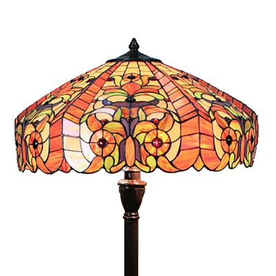 FL180008 18 inch Two lights resin base  Tiffany floor lamp stained glass floor lamp from China18