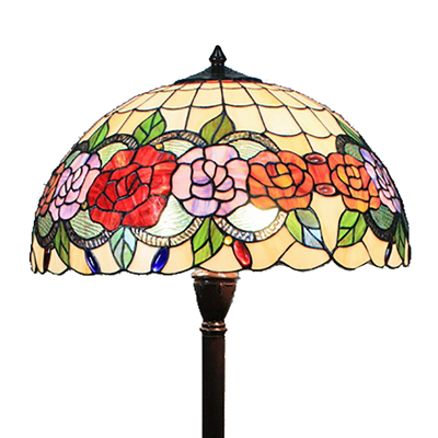 FL180007 18 inch Two lights resin base  Tiffany floor lamp stained glass floor lamp from China18