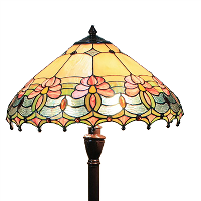 FL180006 18 inch Two lights resin base  Tiffany floor lamp stained glass floor lamp from China18