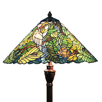 FL180005 18 inch Two lights resin base  Tiffany floor lamp stained glass floor lamp from China18