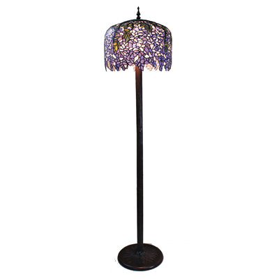 FL180003 18 inch Two lights resin base  Tiffany floor lamp stained glass floor lamp from China18