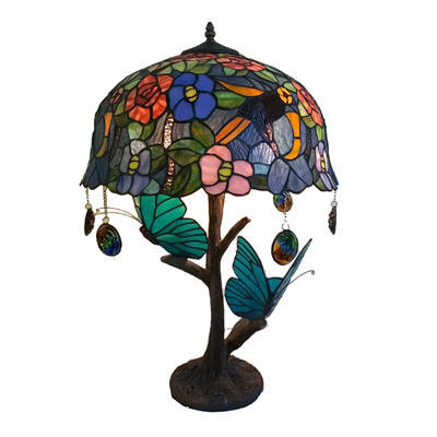 TL180003 18inch butterfly and flower tiffany table lights tiffany table lamp from Jiufa 
