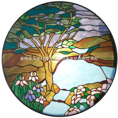 GP0030 Handcrafted Tiffany Style stained glass window and door panel suncatcher