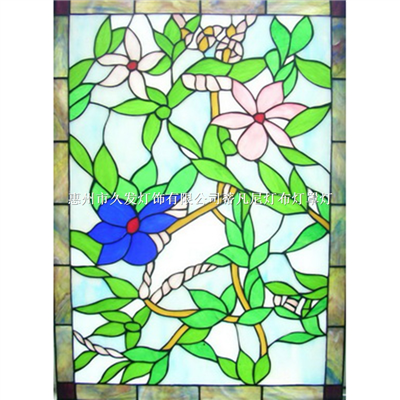 GP0031 square stained glass panels and window hangings tiffany suncatcher flower pattern