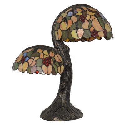 9 Inch two light tiffany table lamp 