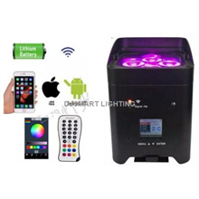 4*12W 6IN1 RGBWA+UV Recharge&Cellphone control Wireless LED Par Light