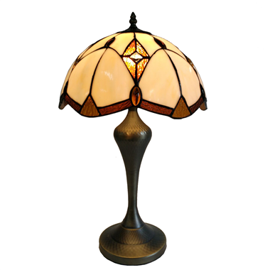TL120201 12-inch Tiffany Lampshade With Bronze-plated Base  Table Lamp