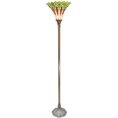FL140003 14 inch Flower Tiffany Lampshade upwards Floor Lamp Stained Glass Floor Lightings