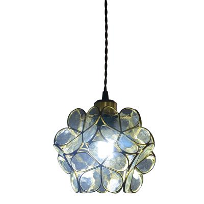 8-inch Petal Tiffany Style Transparent Water Glass Pendant Lamp Transparent/Blue 