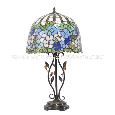 TL160071 Tiffany style flower table lamp metal lamp base