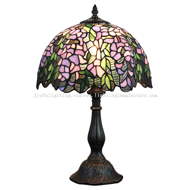 TL120208 12-inch Tiffany Crystal Lampshade With Bronze-plated Base Baroque Table Lamp