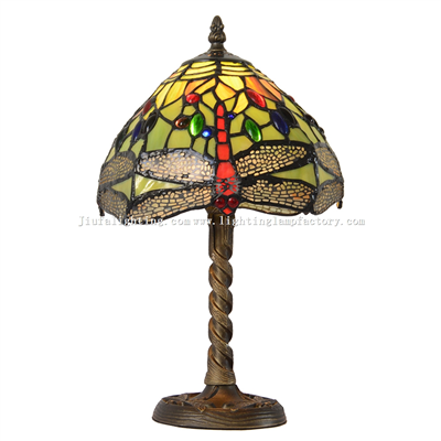 TL080002 8 inch Tiffany style green dragonfly lamp zinc alloy dragonfly lamp base