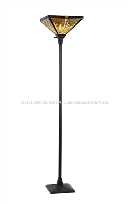 FL140010 Tiffany Style Mission 1-Light Torchiere Floor Lamp
