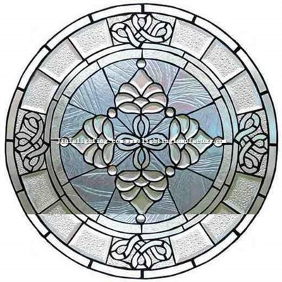 GP0075 Handcrafted All Clear stained glass Beveled window panel 