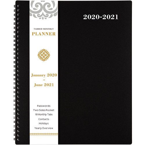 Flexible Hardcover Strong Twin-Wire Binding Cactus Elastic Closure 7 x 8.5 2021 Planner- Academic Weekly & Monthly Planners with Two-Sided Tabs Thick Paper with Inner Pocket Jan 2021-Dec 2021 