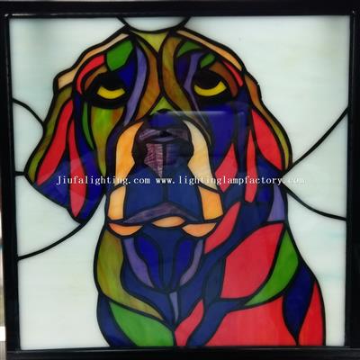 GP0099 Stained glass pet portrait hanging panel