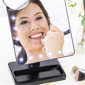 Led Lighted Travel Makeup 10X Magnifying Light Make Up Hollywood Vanity Mirror 
