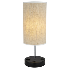 Hot Sale Nordic Style Fabric Shades USB And AC Plug Touch On/Off Hotel Bedside Led Table Lamp 