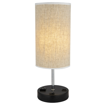 Hot Sale Nordic Style Fabric Shades USB And AC Plug Touch On/Off Hotel Bedside Led Table Lamp 