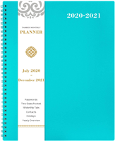 2020-2021 Monthly Planner - 18-Month Planner with Tabs & Pocket & Label, Contacts and Passwords, 8.5