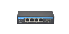 S1005F-P 4 RJ-45 10/100M ports+1 SFP uplink POE Switch with power adapter