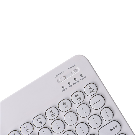 0301D 白色 圆形复古按键 7色背光 华为/苹果/安卓 手机 / 平板通用款键盘
