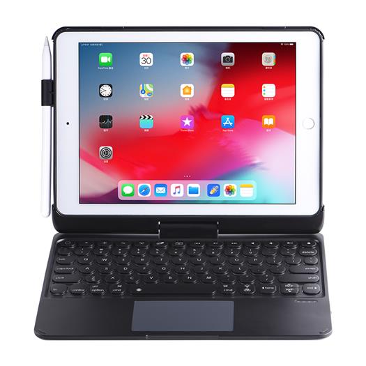 Q7 For iPad 10.2/10.5 通用 背光可旋转 无线键盘保护套 蓝牙 5.0 带触控板 带笔扣