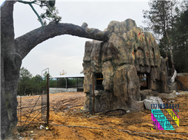 塑石大門施工 采摘園生態園旅游區景區入口假樹制作