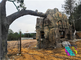 塑石大门施工 采摘园生态园旅游区景区入口假树制作