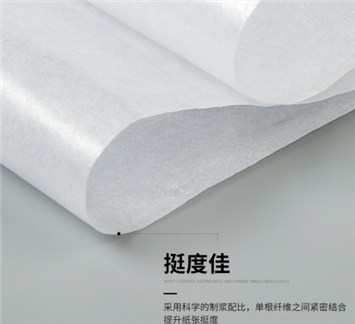 厂家直销半透明油光蜡光纸 服装塑胶包装隔层电镀防潮白纸定制