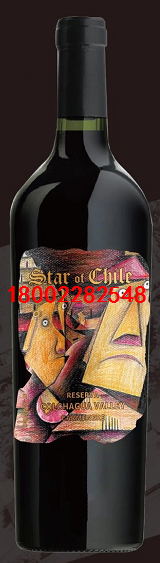 智利星油画标珍藏佳美娜红葡萄酒