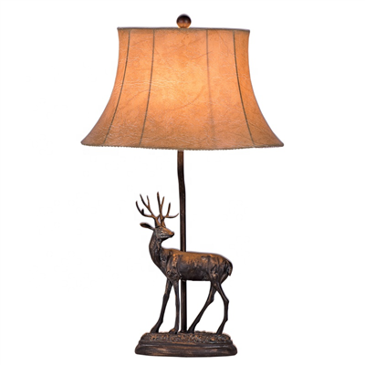 Deer Table Lamp with Fabric Cloth Lampshade 