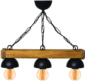Ceiling Lights - Wooden Chandelier - Ceiling Pendant Light - Retro Pendant Lamp Made of Steel and Wo